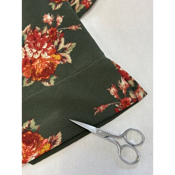 Button Up Tunic Dress  Womens Small Floral Olive Green Stillwater - Picture 11 of 11